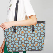 Load image into Gallery viewer, 586. ‘New York memories blue ‘ Large Leather Tote Bag