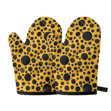 Load image into Gallery viewer, ‘Yellow with Black dots’ Oven glove(two pieces)