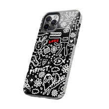 Load image into Gallery viewer, Doodle Love Tough Phone Case — Black & White Cute Graphic Protection