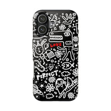 Load image into Gallery viewer, Doodle Love Tough Phone Case — Black & White Cute Graphic Protection