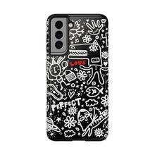 Load image into Gallery viewer, Doodle Love Tough Phone Case — Black & White Cute Graphic Protection