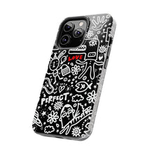 Load image into Gallery viewer, Doodle Love Tough Phone Case — Black & White Cute Graphic Protection