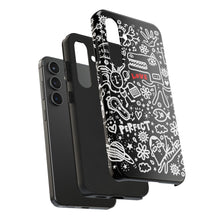 Load image into Gallery viewer, Doodle Love Tough Phone Case — Black & White Cute Graphic Protection