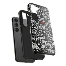 Load image into Gallery viewer, Doodle Love Tough Phone Case — Black & White Cute Graphic Protection
