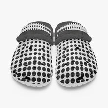 Load image into Gallery viewer, White in black dots- Lined Clogs