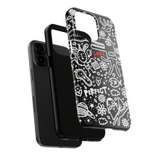 Load image into Gallery viewer, Doodle Love Tough Phone Case — Black & White Cute Graphic Protection