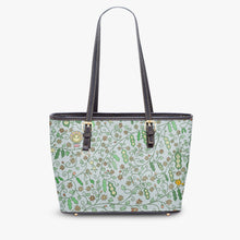 Load image into Gallery viewer, 586. ‘Beans on blue’ Large Leather Tote Bag