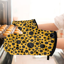 Load image into Gallery viewer, ‘Yellow with Black dots’ Oven glove(two pieces)