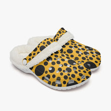 Load image into Gallery viewer, Yellow with black dots-Lined Clogs
