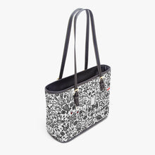 Load image into Gallery viewer, 586. Everything is Perfect on White’ Large Leather Tote Bag