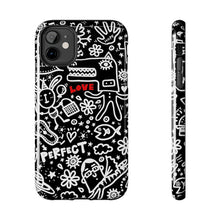 Load image into Gallery viewer, Doodle Love Tough Phone Case — Black & White Cute Graphic Protection