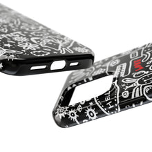 Load image into Gallery viewer, Doodle Love Tough Phone Case — Black & White Cute Graphic Protection