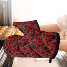 画像をギャラリービューアに読み込む, ‘Red with black dots’ Oven glove(two pieces)