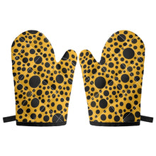 Load image into Gallery viewer, ‘Yellow with Black dots’ Oven glove(two pieces)