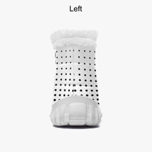 Load image into Gallery viewer, White with Black dots- Fur Zipper Up Boots