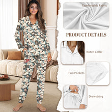 Load image into Gallery viewer, 'Beloved Sheep' Women's Pajama Set with collar