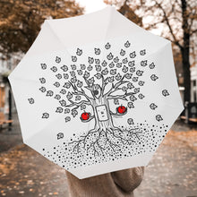Load image into Gallery viewer, 'Tree on White' Automatic Folding Umbrella