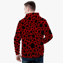 Load image into Gallery viewer, 'Red with black dots' Unisex Hoodie
