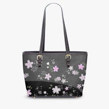 Load image into Gallery viewer, 586. ‘Yozakura Black’ Large Leather Tote Bag