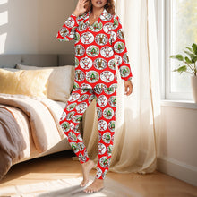 画像をギャラリービューアに読み込む, 'Santa' Women's Pajama Set with collar