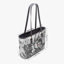 Load image into Gallery viewer, 586. ‘Toryu Mon white’ Large Leather Tote Bag