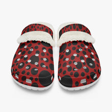 Load image into Gallery viewer, Red with black dots-Lined Clogs