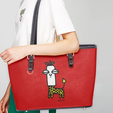 Load image into Gallery viewer, 586. ‘Giraffe Human’ Large Leather Tote Bag