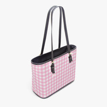 Load image into Gallery viewer, 586. ‘Pink checker’ Large Leather Tote Bag
