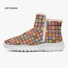 Load image into Gallery viewer, Colorful Square- Fur Zipper Up Boots