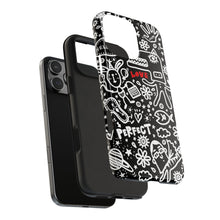 Load image into Gallery viewer, Doodle Love Tough Phone Case — Black & White Cute Graphic Protection