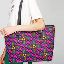 Load image into Gallery viewer, 586. 'Vibrant Blossom' Large Leather Tote Bag