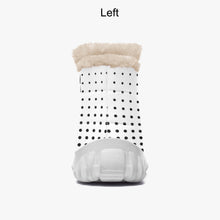 Load image into Gallery viewer, White with Black dots- Fur Zipper Up Boots