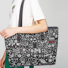 Load image into Gallery viewer, 586. ‘Everything is Perfect on Black’ Large Leather Tote Bag