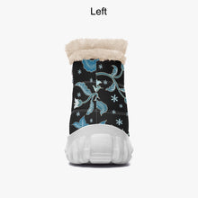 Load image into Gallery viewer, Blue flower- Fur Zipper Up Boots