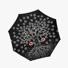 Load image into Gallery viewer, 'Tree on Black' Automatic Folding Umbrella