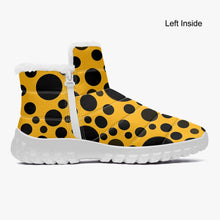 Load image into Gallery viewer, Yellow with Black dots- Fur Zipper Up Boots