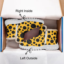 Load image into Gallery viewer, Yellow with Black dots- Fur Zipper Up Boots