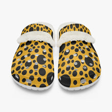 Load image into Gallery viewer, Yellow with black dots-Lined Clogs