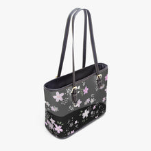 Load image into Gallery viewer, 586. ‘Yozakura Black’ Large Leather Tote Bag