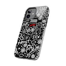 Load image into Gallery viewer, Doodle Love Tough Phone Case — Black & White Cute Graphic Protection