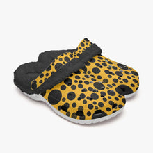 Load image into Gallery viewer, Yellow with black dots-Lined Clogs