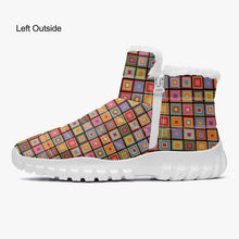 Load image into Gallery viewer, Colorful Square- Fur Zipper Up Boots