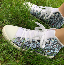 Load image into Gallery viewer, Good Time in Blue -High Top Canvas Shoes