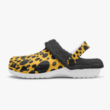 Load image into Gallery viewer, Yellow with black dots-Lined Clogs