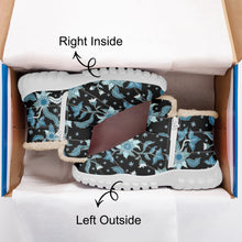 Load image into Gallery viewer, Blue flower- Fur Zipper Up Boots