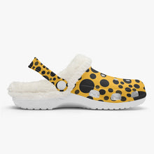 Load image into Gallery viewer, Yellow with black dots-Lined Clogs