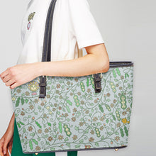Load image into Gallery viewer, 586. ‘Beans on blue’ Large Leather Tote Bag