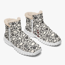 Load image into Gallery viewer, ‘Doodle Sheep’ Fur Zipper Up Boots