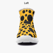 Load image into Gallery viewer, Yellow with Black dots- Fur Zipper Up Boots