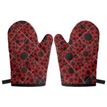 画像をギャラリービューアに読み込む, ‘Red with black dots’ Oven glove(two pieces)